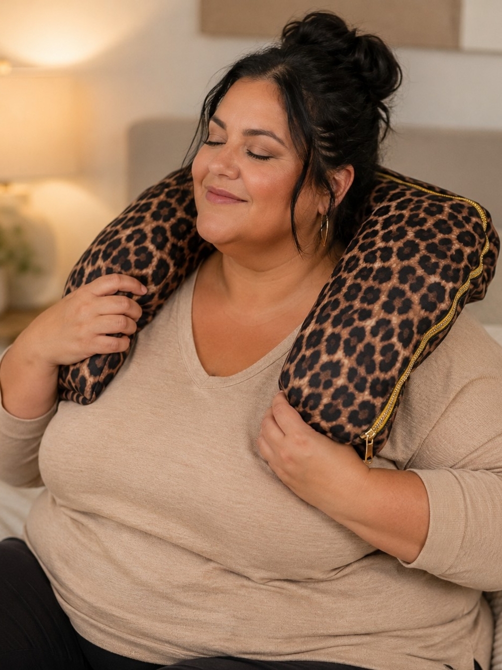 Joy Mangano Flexassage 3-Section Body Massager Leopard Print